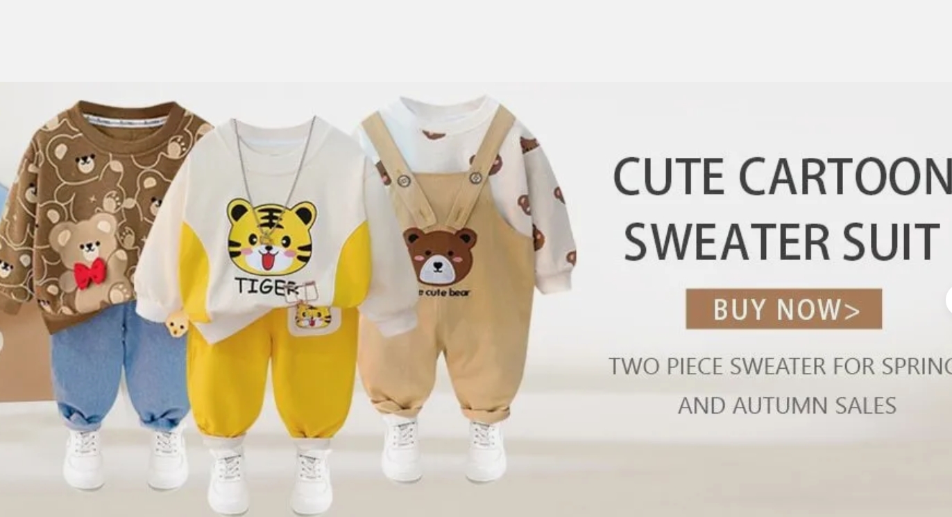 Children's clothing baby two piece setspring and autumn new cartoon leisure